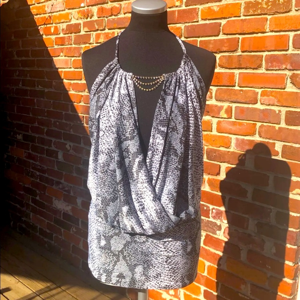 BNWT silver snake pattern mini dress